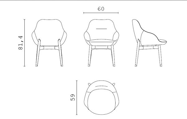 Upholstered fabric armchair with soft back CPRN HOMOOD Royal factory CPRN HOMOOD from Italy. Foto №3