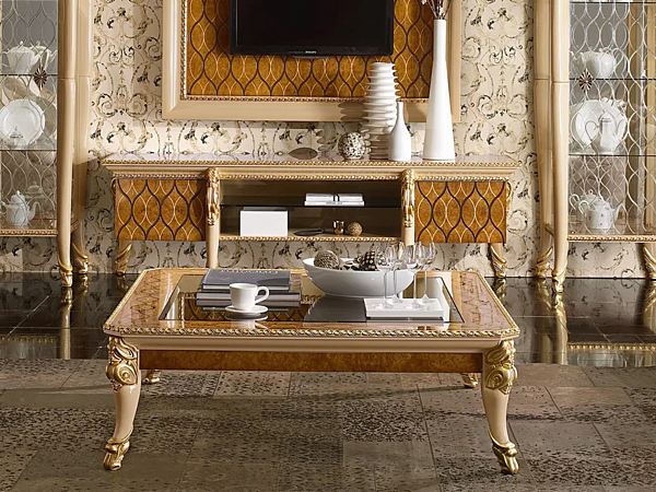 Square coffee table in wood A.R. Arredamenti Harmony 328 factory A.R.ARREDAMENTI SRL from Italy. Foto №2