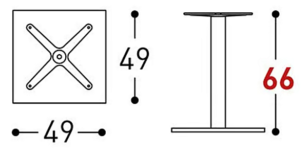 Powder Coated Steel Table Base Tight Low VARASCHIN 3785L factory VARASCHIN from Italy. Foto №5