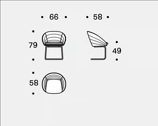 Fabric chair with upholstered back Petite Fleur Saba factory SABA from Italy. Foto №12