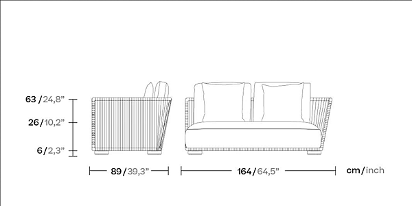 Sectional fabric garden sofa with soft back KETTAL Grand Bitta KS7003400, KS7003300, KS7003500 factory KETTAL from Italy. Foto №8