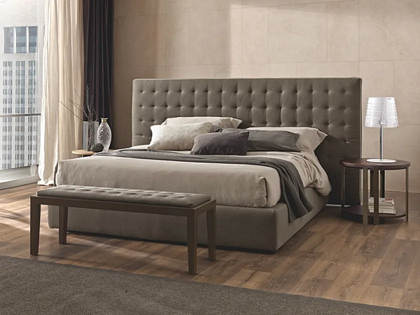 Fabric bed with upholstered headboard Duomo Design Ground factory Duomo Design from Italy. Foto №1