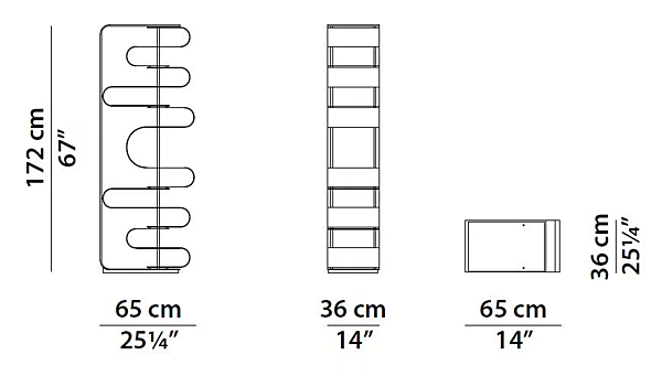 Freestanding double-sided open bookcase in aluminum Dune BAXTER factory BAXTER from Italy. Foto №4