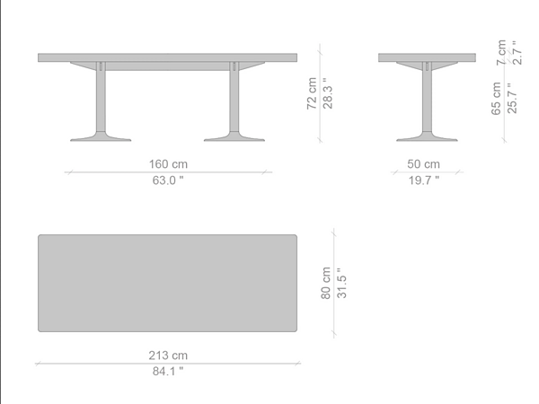 Rectangular marble and cast iron table CASSINA 11 Pieds Corolle 011 factory CASSINA from Italy. Foto №2
