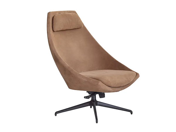 Leather armchair with headrest Potocco Cut 910 PLG 910/PLG factory POTOCCO from Italy. Foto №1