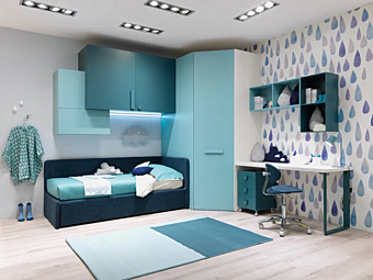 Wooden bedroom with sofa bed MC010 MORETTI COMPACT factory MORETTI  COMPACT from Italy