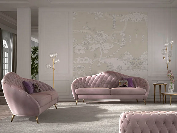 Two-Seater Tufted Fabric Sofa CASA +39 Giglio C22506 factory CASA +39 from Italy. Foto №2