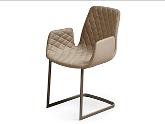 Cantilever leather armchair with upholstery Eforma Lenny factory Eforma from Italy