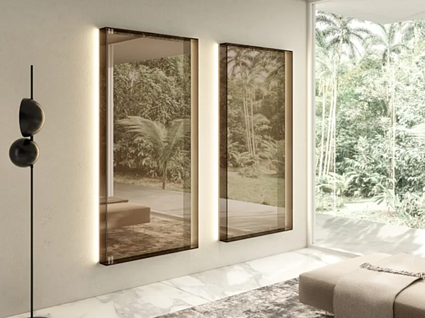 Wall Mounted Mirror Glass LAGO 1447 factory LAGO from Italy. Foto №1