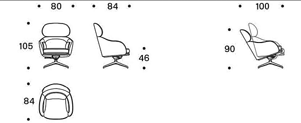 Bergere armchair with removable cover and padded headrest Saba Sunset factory SABA from Italy. Foto №12