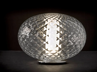 LED table lamp in glass and aluminium Oluce Recuerdo 284 factory Oluce from Italy