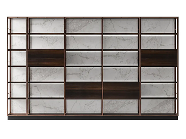 Open wooden and metal bookcase Sesto Senso CPRN HOMOOD S533 factory CPRN HOMOOD from Italy. Foto №1