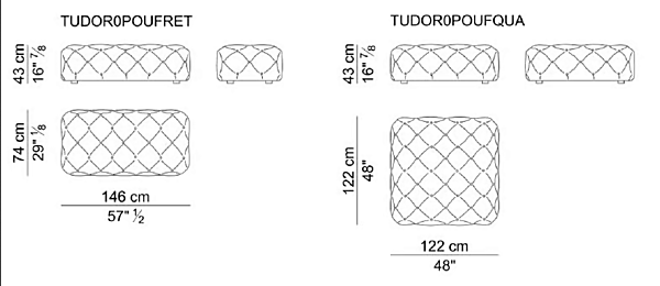 Tufted Leather Pouf i 4 Mariani Tudor factory i 4 Mariani from Italy. Foto №3