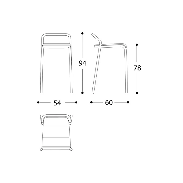 Stackable High Aluminium Garden Stool Noss VARASCHIN 24550/B, 24551/B, 24552/B, 24553/B factory VARASCHIN from Italy. Foto №11