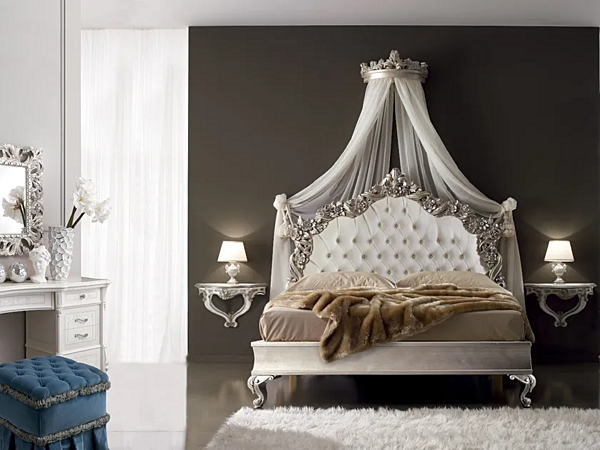 Wooden double bed with tufted backrest CASA +39 VERDI 791, 793 factory CASA +39 from Italy. Foto №2