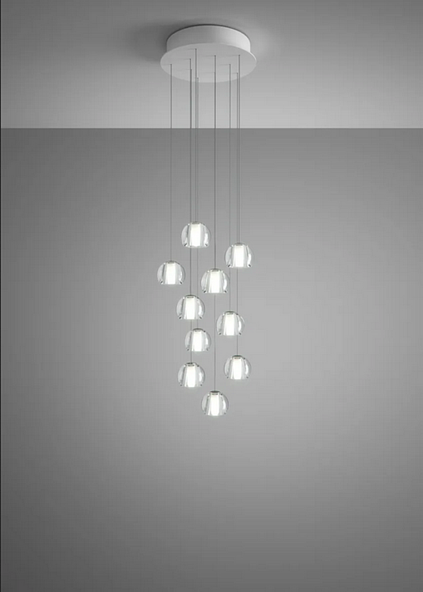 Crystal Pendant Lamp Multispot Beluga Fabbian factory Fabbian from Italy. Foto №3