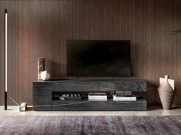 TV cabinet in wood with storage LAGO 36E8 0706 factory LAGO from Italy. Foto №1