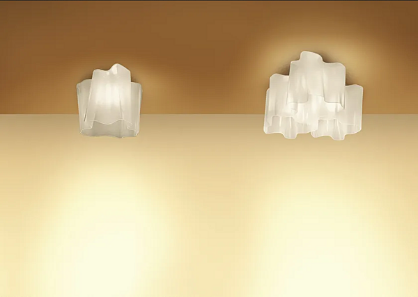 Halogen ceiling lamp made of blown glass Logico 3x120 Artemide 0458020A/0693020A/0645020A/0458010A factory Artemide from Italy. Foto №4