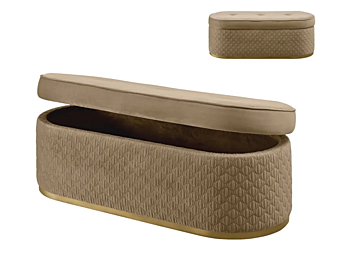 Fabric Storage Bench A.R. Arredamenti Oliver Collection OL36 factory AR Interiors from Italy