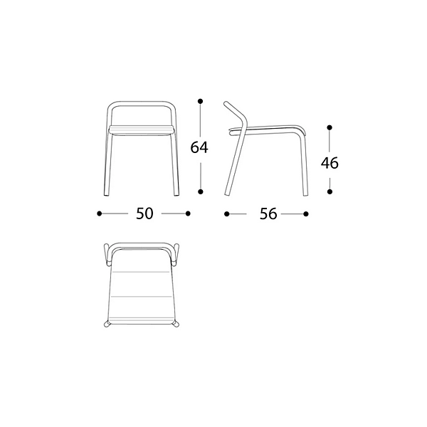 Stackable Aluminium Garden Chair with Open Back VARASCHIN NOSS 24500/L, 24501/L, 24502/L, 24503/L factory VARASCHIN from Italy. Foto №18