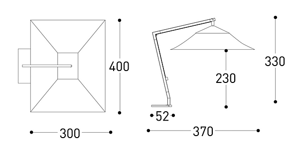 Square Anodized Aluminium Garden Umbrella Varaschin Copacabana 4754, 4756 factory VARASCHIN from Italy. Foto №6