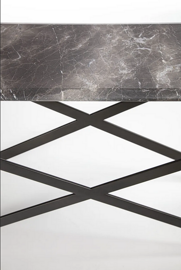 Rectangular console table in marble and steel Crossover ENRICO PELLIZZON factory ENRICO  PELLIZZONI from Italy. Foto №7