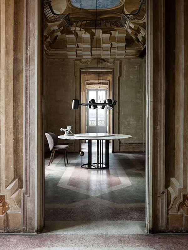 Round marble table with brass base GHIDINI1961 Merlino factory GHIDINI1961 from Italy. Foto №2