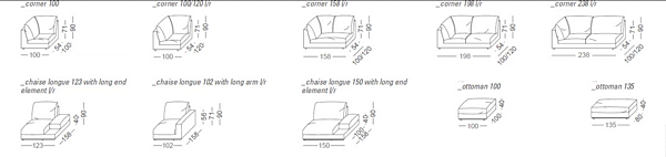 Sectional sofa fabric or leather VIBIEFFE 810 Fly factory VIBIEFFE from Italy. Foto №14