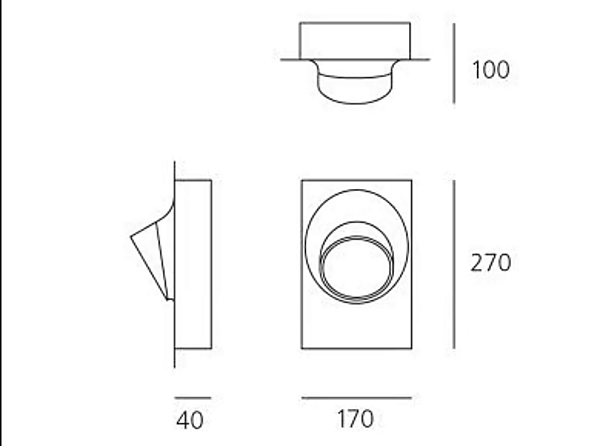 Outdoor wall lamp Ciclope Artemide with step light feature T081520, T081500, T081510 factory Artemide from Italy. Foto №6