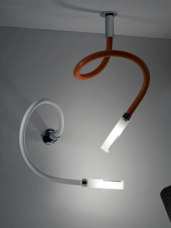 Silicone wall lamp with swing arm Fabbian Snake factory Fabbian from Italy. Foto №6