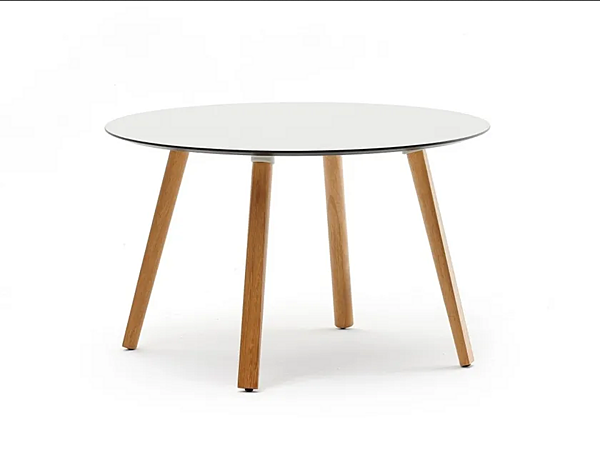 Round Iroko Coffee Table Emma VARASCHIN 23670, 23671, 23672, 23673 factory VARASCHIN from Italy. Foto №1