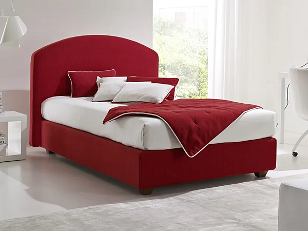 Full size bed with upholstered headboard Duomo Design Odea factory Duomo Design from Italy. Foto №1