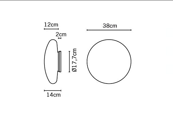 Glass wall and ceiling lamp Lumi white Fabbian factory Fabbian from Italy. Foto №6