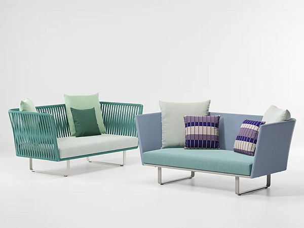 Two-Seater Fabric Garden Sofa KETTAL Bitta factory KETTAL from Italy. Foto №1