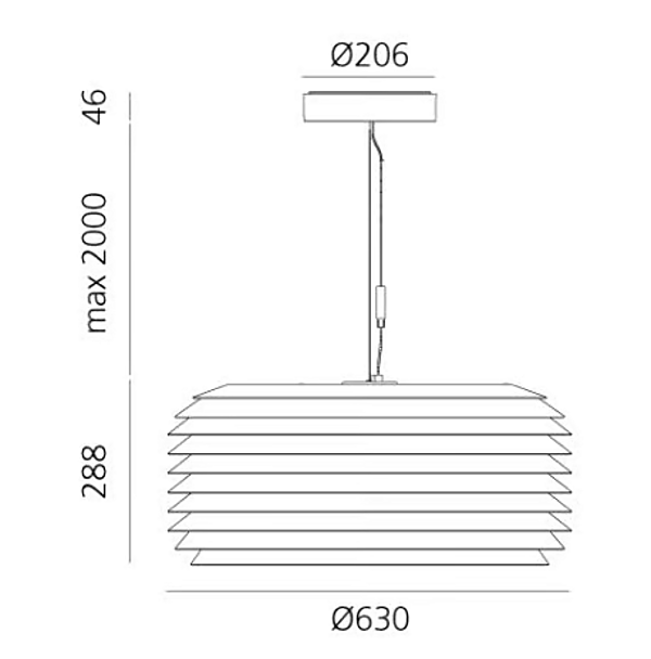 Aluminium Outdoor Pendant Lamp Slicing Artemide T250210, T250410, T250510 factory Artemide from Italy. Foto №14