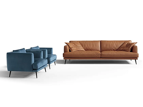 Sectional leather sofa Sophia Egoitaliano factory Egoitaliano from Italy. Foto №2