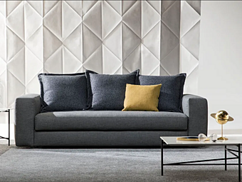 3-seater fabric sofa bed with soft back BertO Passepartout factory BertO from Italy