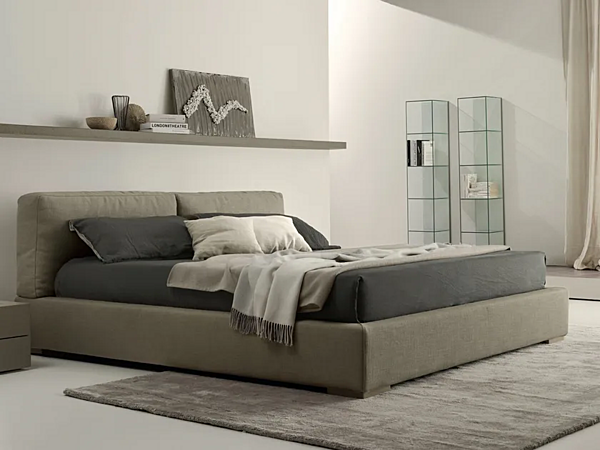 Upholstered double bed with soft backrest Duomo Design DEAR factory Duomo Design from Italy. Foto №1