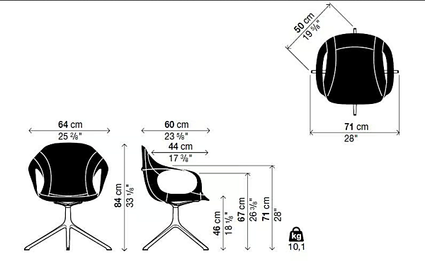 Tanned leather chair with armrests Kristalia Elephant factory Kristalia from Italy. Foto №5