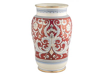 Ceramic Umbrella Stand Vase Lustro Rubino L'Antica Deruta LR/314/50