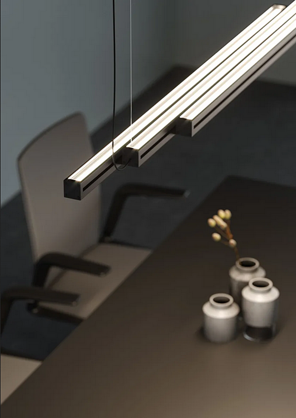 LED pendant lamp made of anodized aluminum Fabbian Glide factory Fabbian from Italy. Foto №8