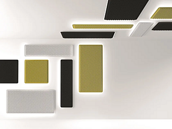 Acoustic Wall Panel with Integrated Lighting Fabric Artemide Eggboard