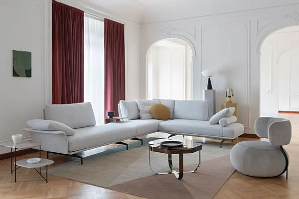 Fabric sofa with removable cover Saba Avant Apres factory SABA from Italy. Foto №2