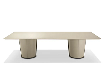 Rectangular Meeting Table Covered with Tanned Leather i 4 Mariani Papier