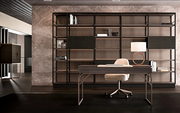 Open wooden and metal bookcase Sesto Senso CPRN HOMOOD S533 factory CPRN HOMOOD from Italy. Foto №2