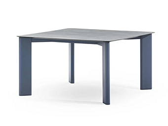 Square Garden Table Plinto Low Aluminium and Wood VARASCHIN 24680L, 24682