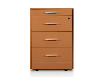 Tanned Leather Office Drawer Unit with Lock i 4 Mariani Ares