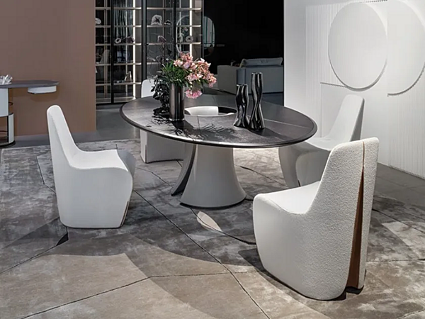 Fabric chair with removable cover GIORGETTI Tie 70900 factory GIORGETTI from Italy. Foto №6