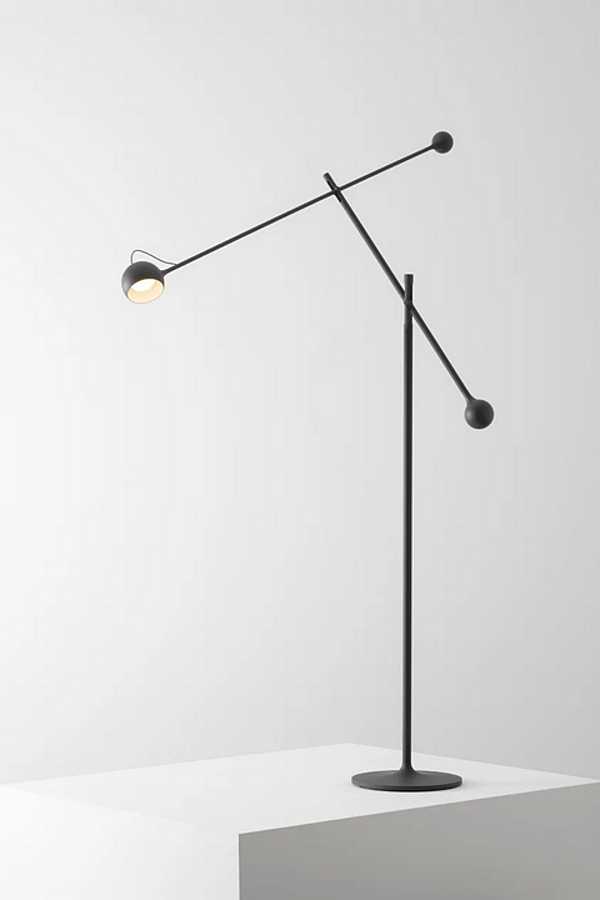 Adjustable Metal Floor Lamp with Swing Arm Artemide IXA factory Artemide from Italy. Foto №12