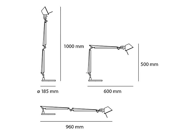 Aluminium Desk Lamp with Swing Arm Artemide Tolomeo Midi A0151W00, A015100 factory Artemide from Italy. Foto №3